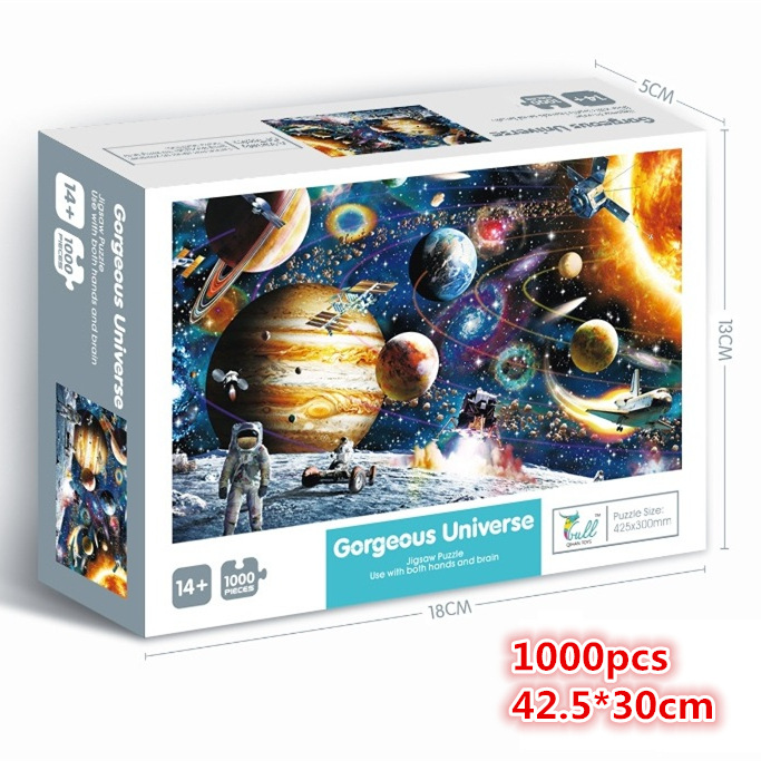 Cross border paper 1000 pieces jigsaw puzzle 42*30 Space passenger Bay Forest landscape jigsaw jigsaw jigsaw toy customization