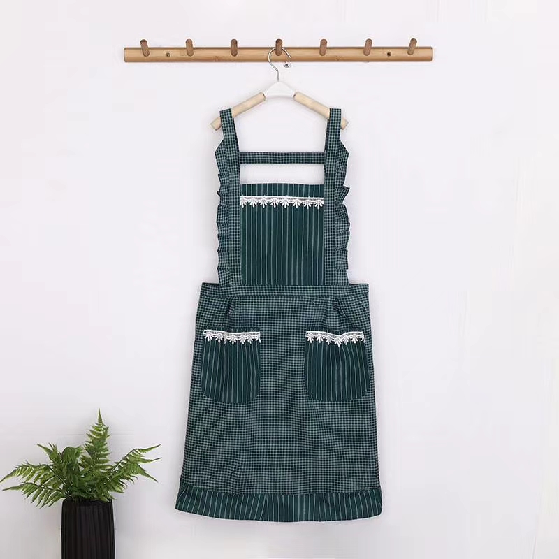 方格棉布公主围裙产品图