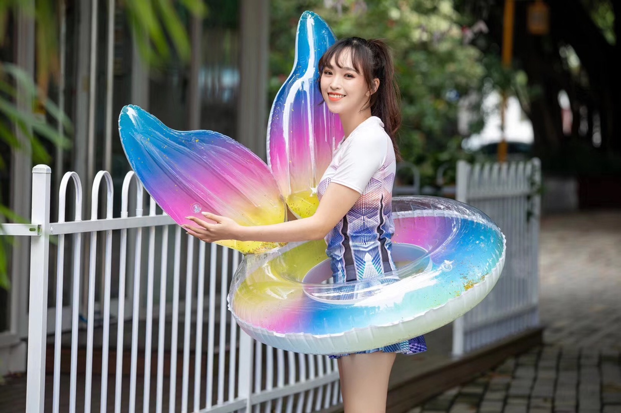 2020年新款成人亮片彩虹翅膀游泳运动装备