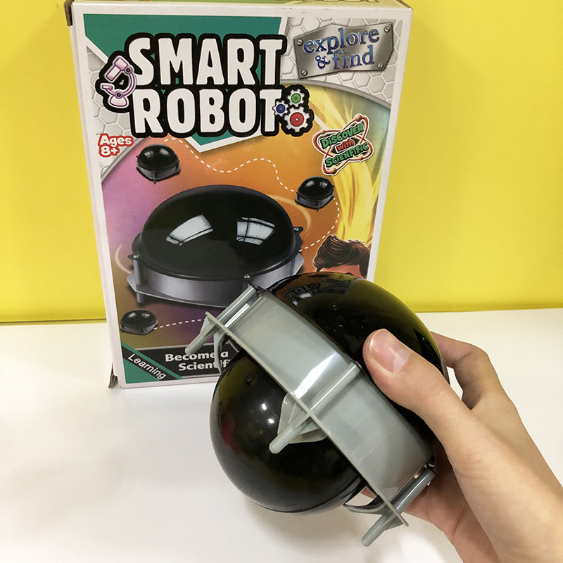 stem青少年DIY科技制作拼装玩具科教创意动力避障智能机器人脑力白底实物图