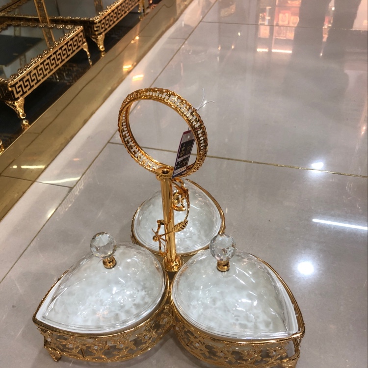 欧式镀金水果盘干果盘摆件外贸