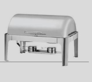 Economical full clamshell buffet buffet with double squares in stainless steel