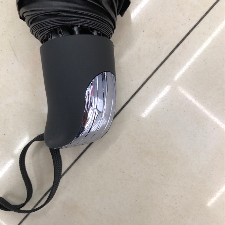 Three-fold random black rubber UV umbrella details Picture