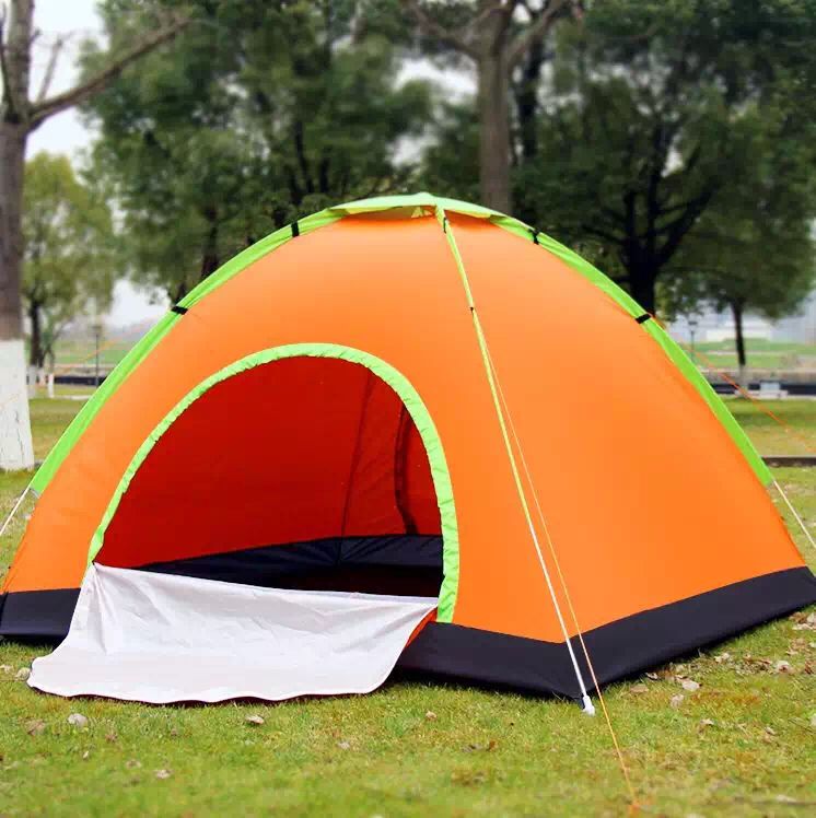 Outdoor automatic camping tent for two people, double-door portable tent, 2-second quick opening and throwing tent details Picture