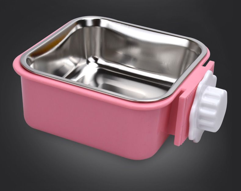 厂家直销宠物碗 塑料狗碗胸背带牵引绳 猫咪幼犬吃喝两用宠物双碗