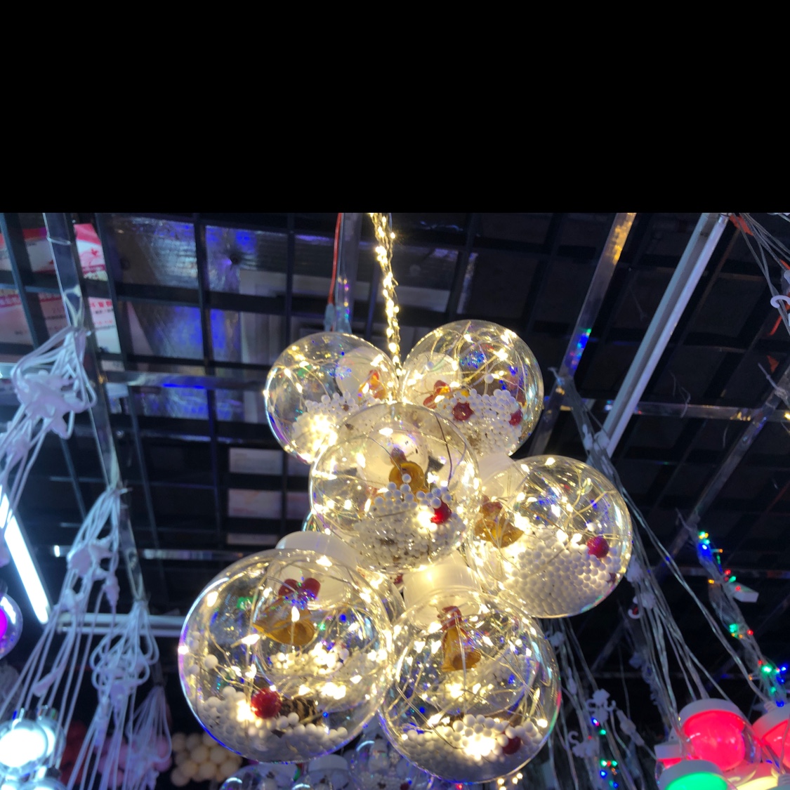 圣诞灯 球挂灯 圆球挂灯 房间装饰灯图