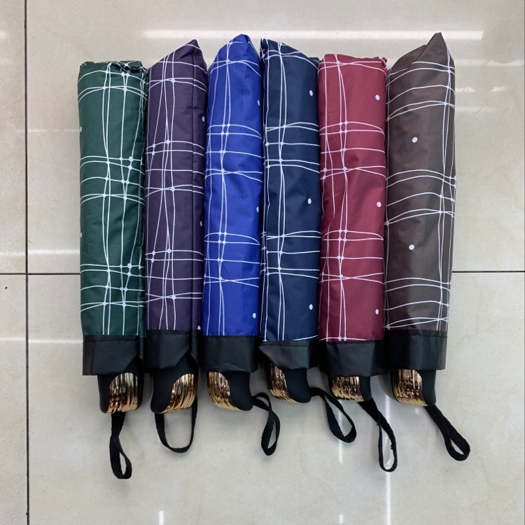 Vinyl Overturning Umbrella Triple Folding Umbrella Automatic Triple Folding Umbrella For Both Rain And Sunshine Folding Vinyl Sunshade Umbrella For Men And Women