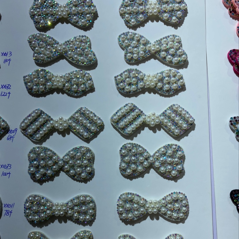 Pearl Bow Tie Series Ultrasonic embossed Patch diy Hair accessory Semi-finished product Pearl Bow Tie Series Ultrasonic Embossed Patch diy Hair Accessory Semi-finished product Pearl Bow Tie Series Ultrasonic Embossed Patch d