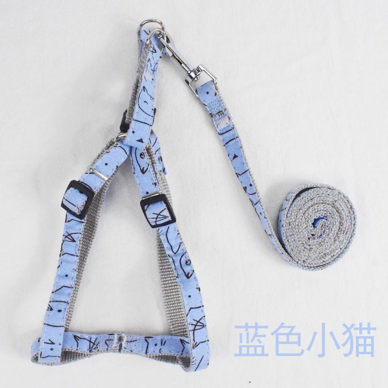 新款宠物牵引绳尼龙印花胸背带遛狗绳牵引绳子狗狗胸背带批发厂家详情图10