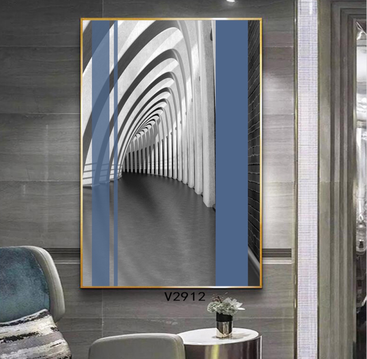 Postmodern Style Abstract Architectural Oil Painting Example 2
