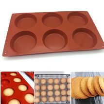 超人气黄油饼干硅胶模具圆形蛋糕 6连硅胶烤模具烘焙网红烤盘
