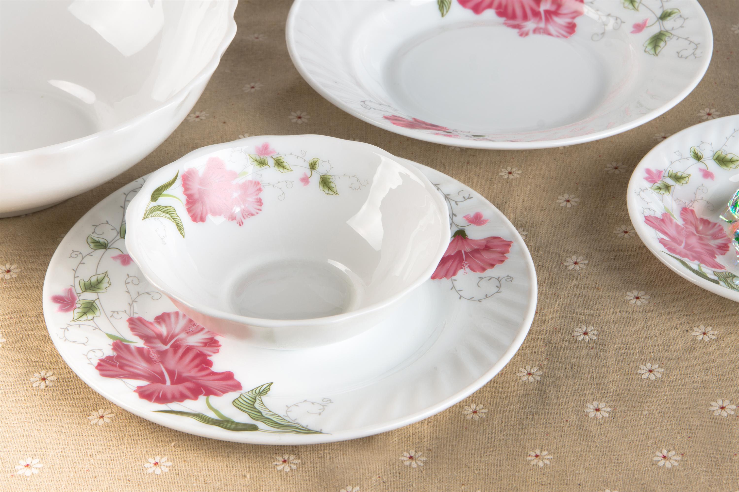 Yiwu Good Goods Microwave Oven heat-resistant Glass Tableware Supplement Tableware 46pcs dinner set pic 4