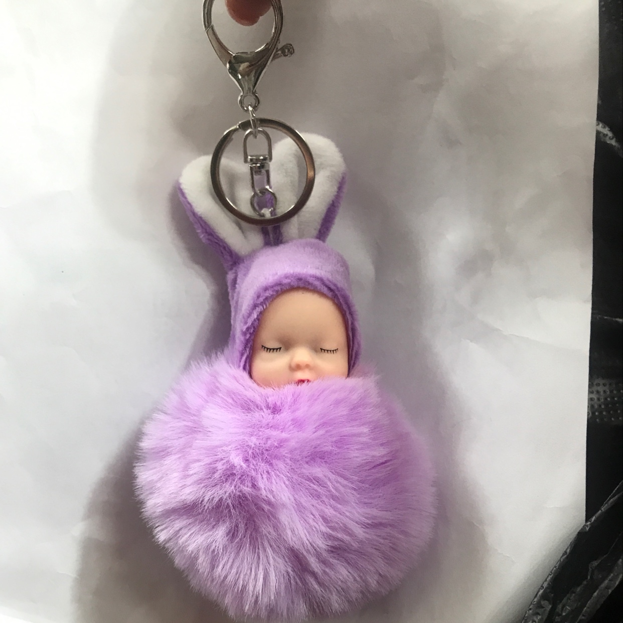 Sleeping plush doll keychain Specification image