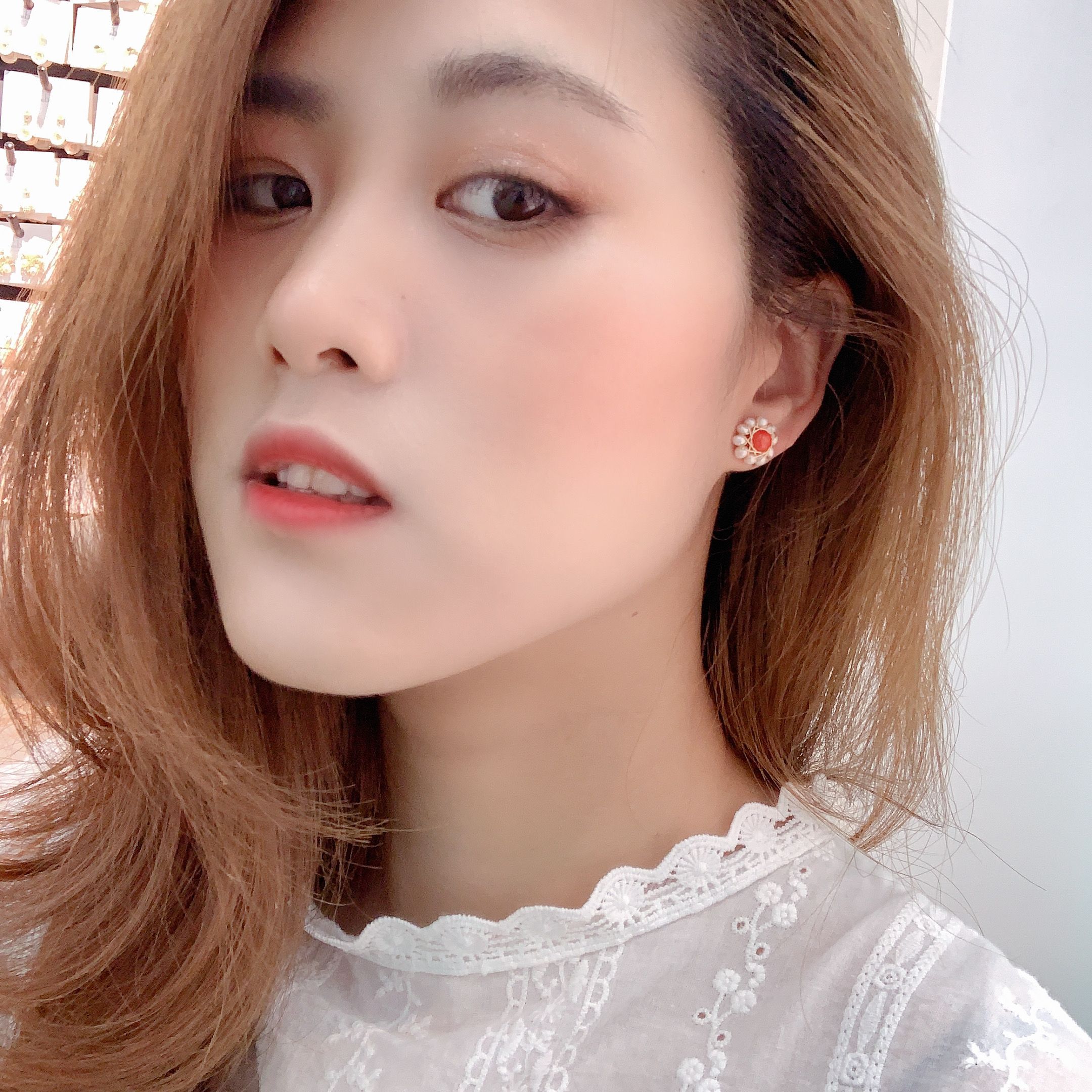 Yiwu Selection fordora original sea bamboo coral S925 silver needles hot style pearl earrings pearl jewelry