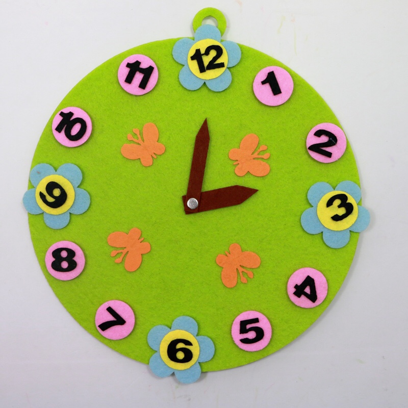 儿童益智教玩具数字认知不织布数字时钟认识时间细节图