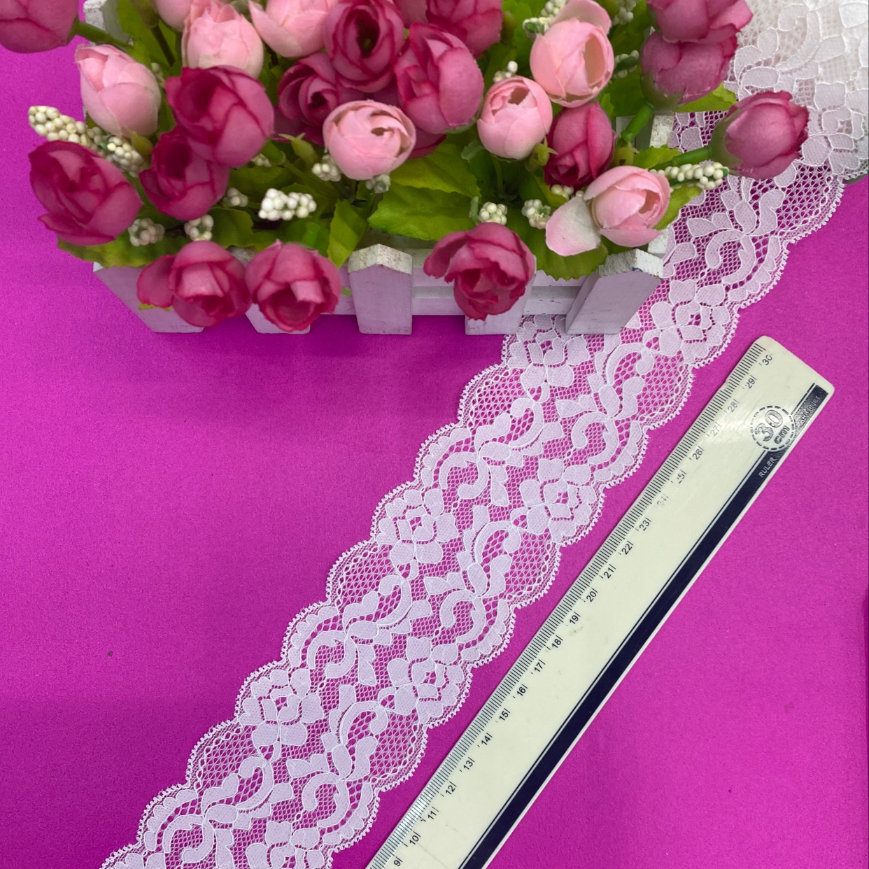 LH1093 (6.5CM width) Lace, elastic lace, non-elastic lace, eyelash lace, lace fabric, clothing accessories, new style lace Specification image