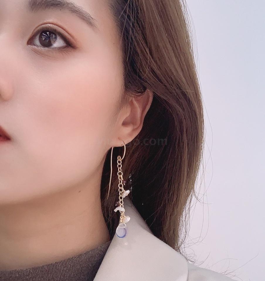 Yiwu Selection Fordora pearl new Japanese personality big hook opal pearl earrings thumbnail