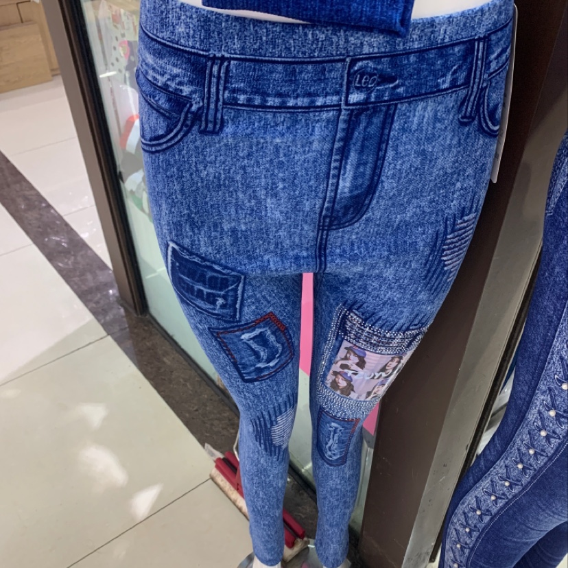 新款仿牛仔打底裤批发
