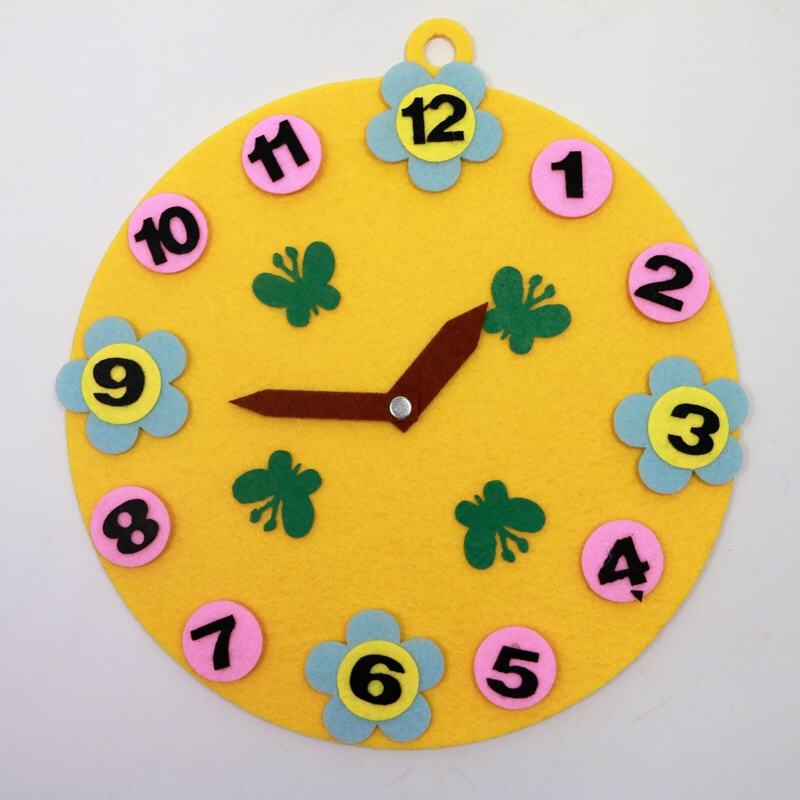 儿童益智教玩具数字认知不织布数字时钟认识时间产品图