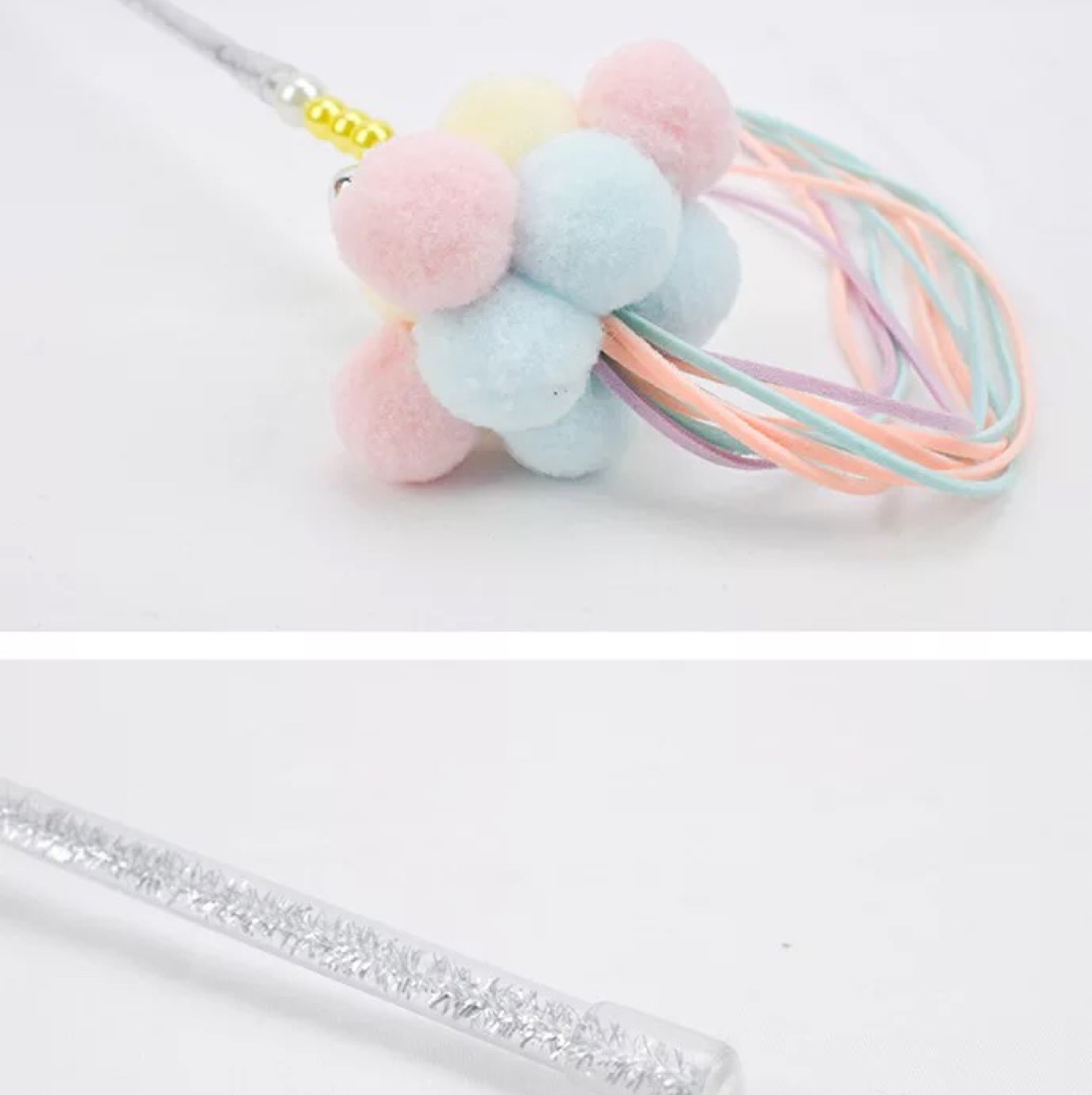 Cat supplies factory direct sales pearl big bell coconut ball cat toy handmade tassel fairy cat stick undefined