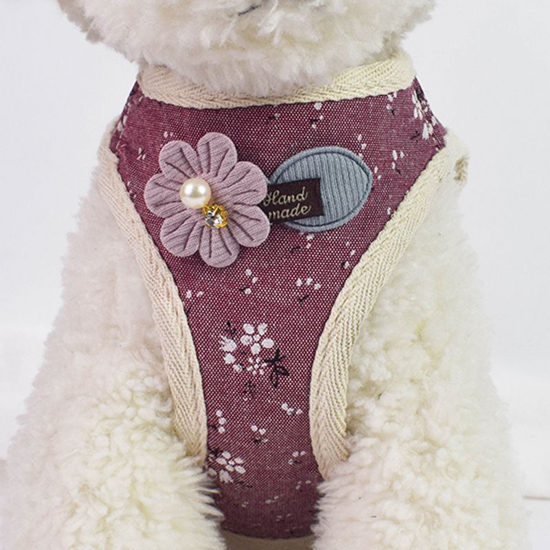 Direct sales of Korean-style square printed breathable pet leashes and dog leashes from the manufacturer Specification image