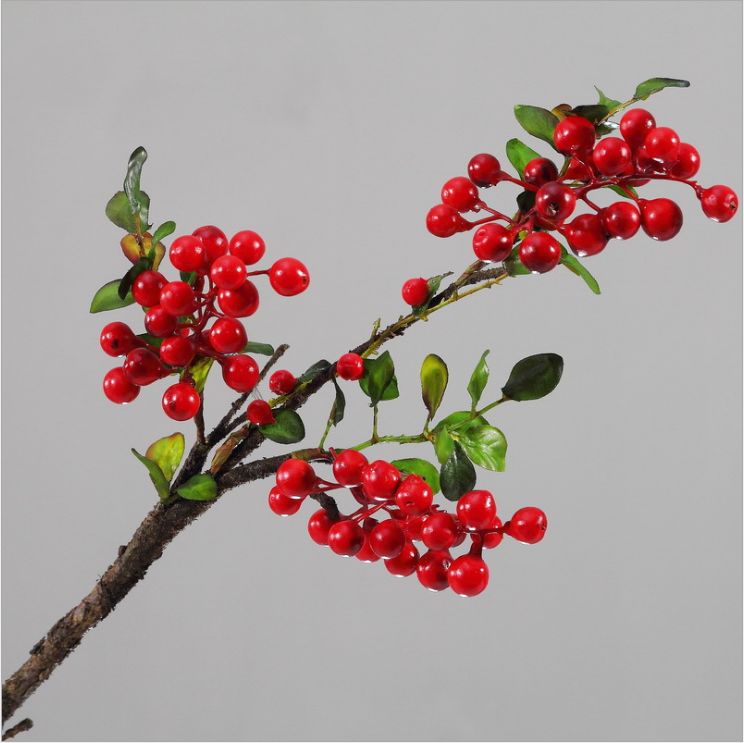 Factory direct simulation flower wholesale American garden home decoration flower decoration red berry simulation berry fortune fruit