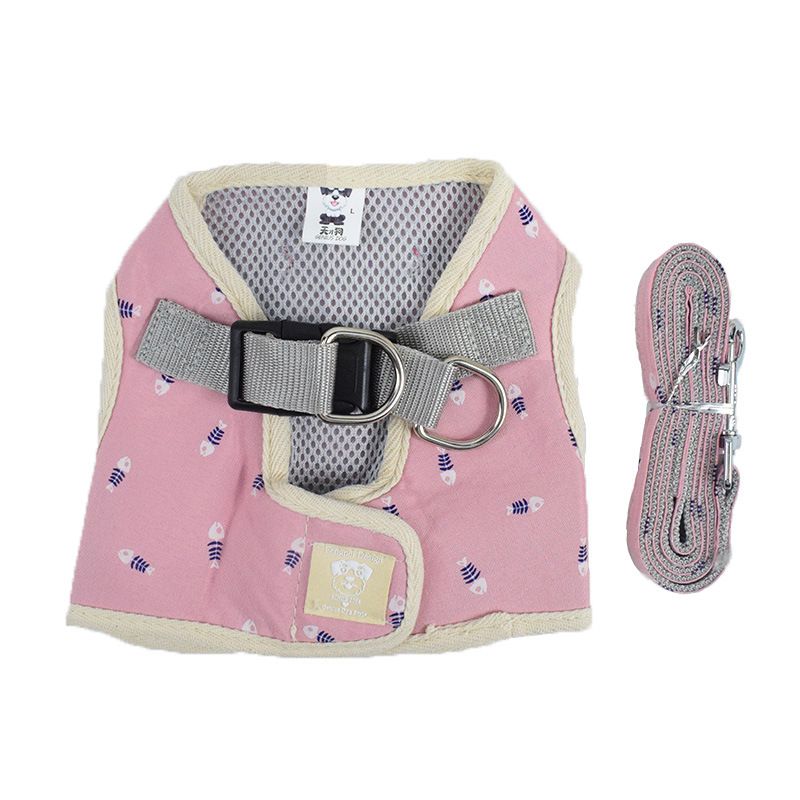 Direct sales of Korean-style square printed breathable pet leashes and dog leashes from the manufacturer Item Picture
