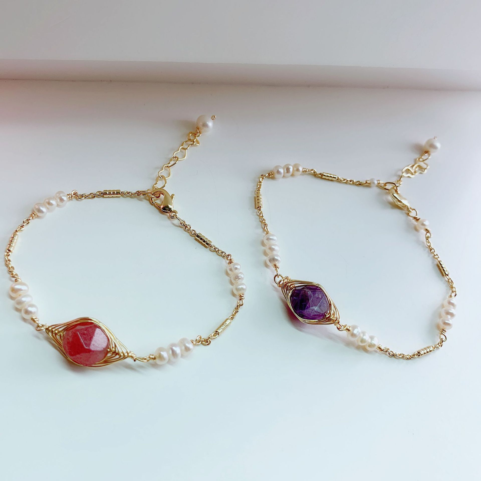 Yiwu Selection new bracelet natural pearl bracelet handmade light luxury crystal bracelet simple temperament accessories