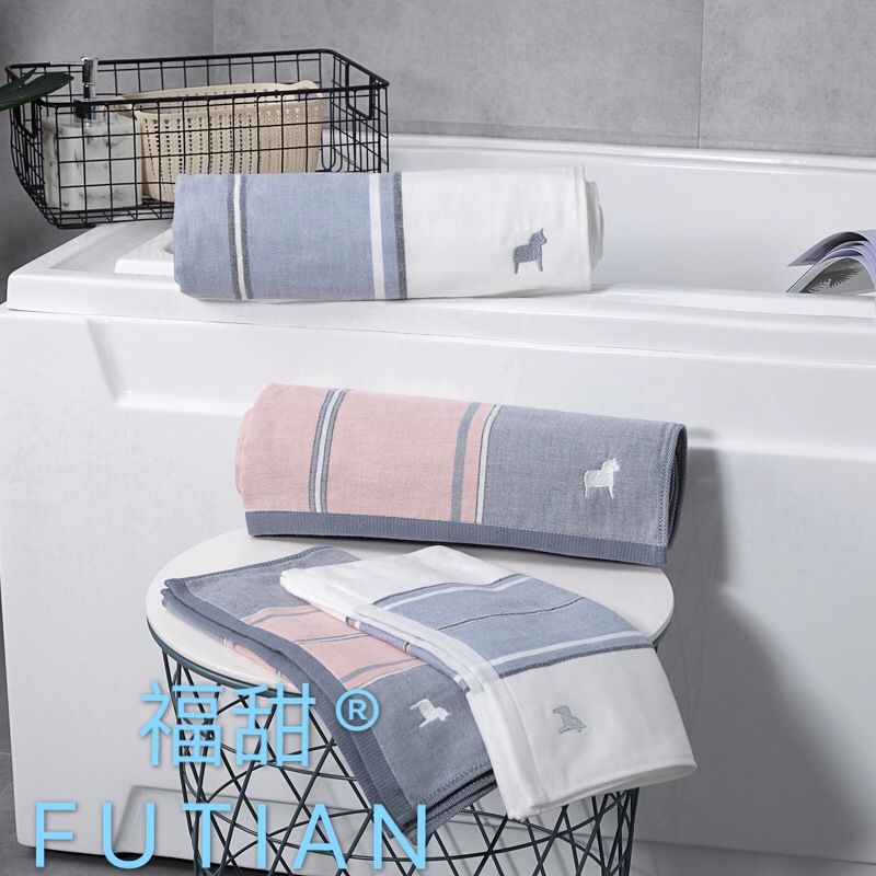 Yiwu good goods Fusweet - cotton gauze embroidery bath towel all cotton yarn face towel absorbent bath towel wholesale thumbnail