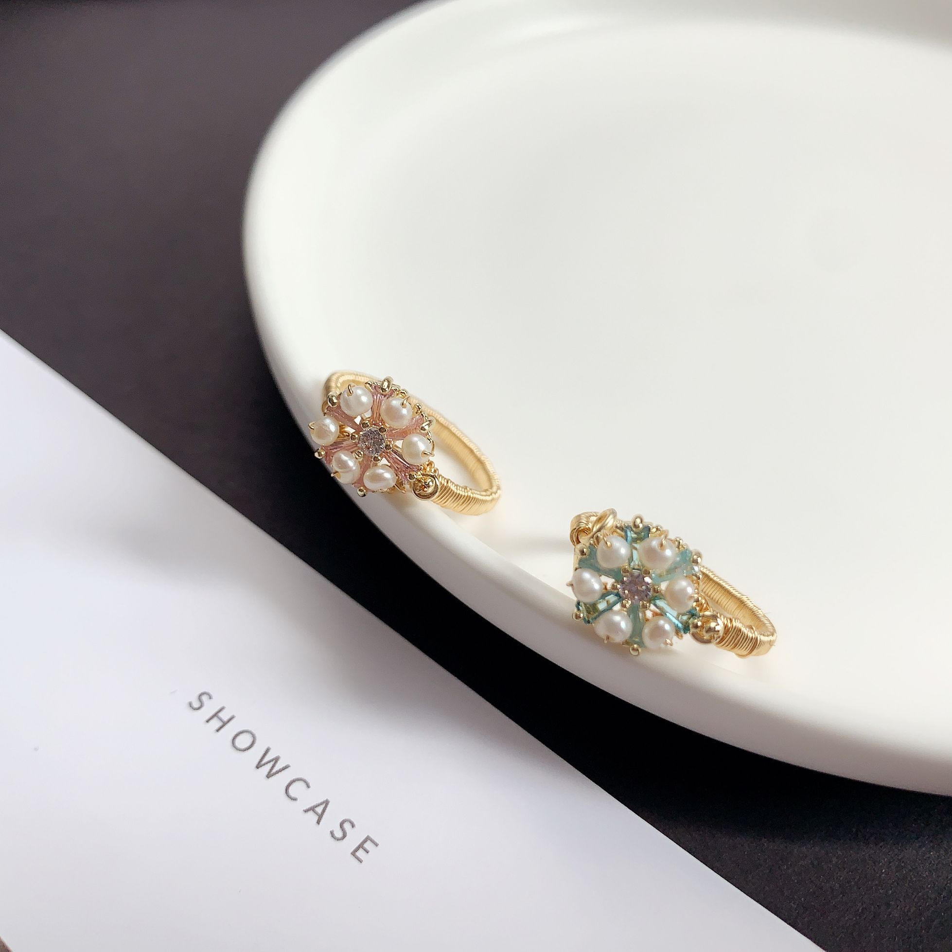 Yiwu Selection designer hand - wound ring fresh water pearl ring temperament personality accessories