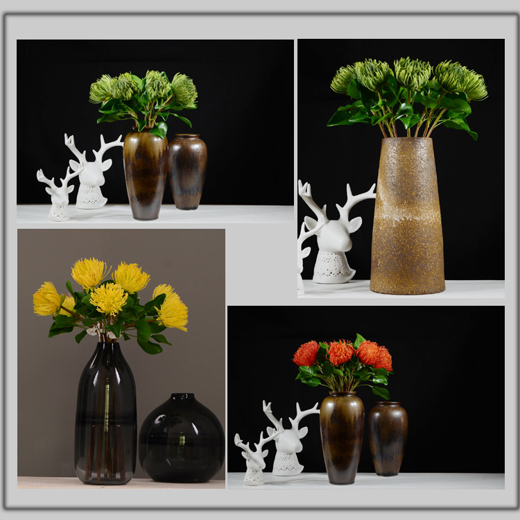 Lanjin Factory wholesales high-end artificial flowers, including South African emperor flowers, needle cushion flowers, floral arrangements, main flowers, large-scale floral accessories, and plastic flowers detail image 1