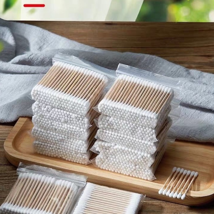 100 wooden stick cotton swabs cosmetic cotton swabs clean cotton swabs baby cotton swabs thumbnail