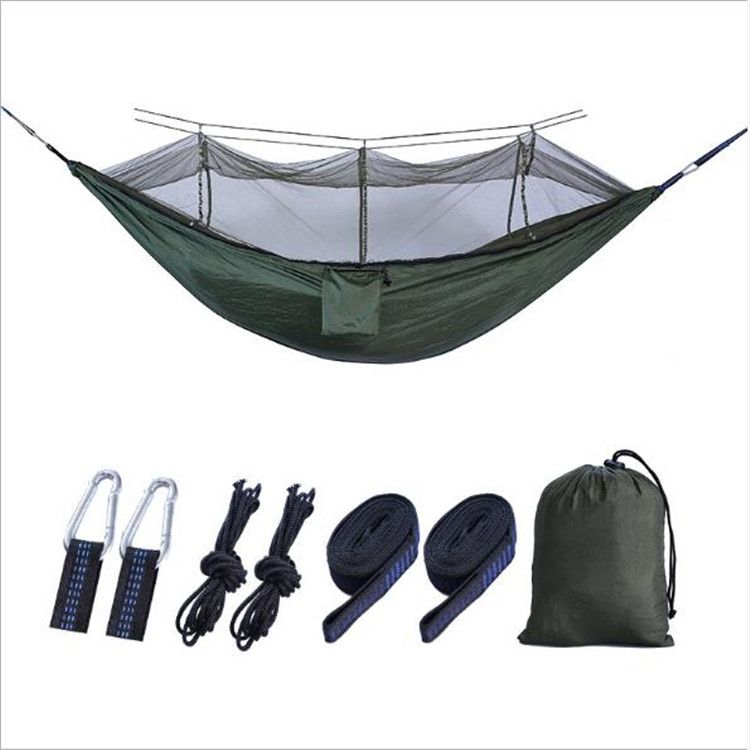 Factory direct sales of mosquito net hammocks, 210T nylon hammocks, outdoor mosquito-proof hammocks, outdoor camping supplies beds details Picture