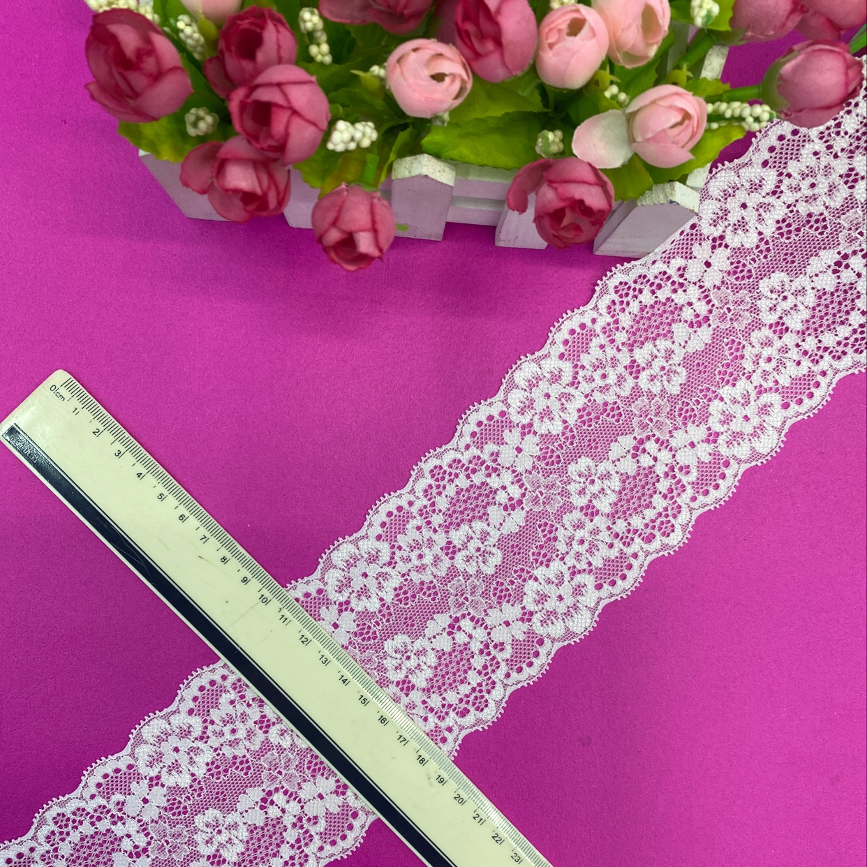 D0105 (8.5CM width) Lace trim, elastic trim, non-elastic trim, eyelash trim, lace fabric, clothing accessories, new style trim details Picture
