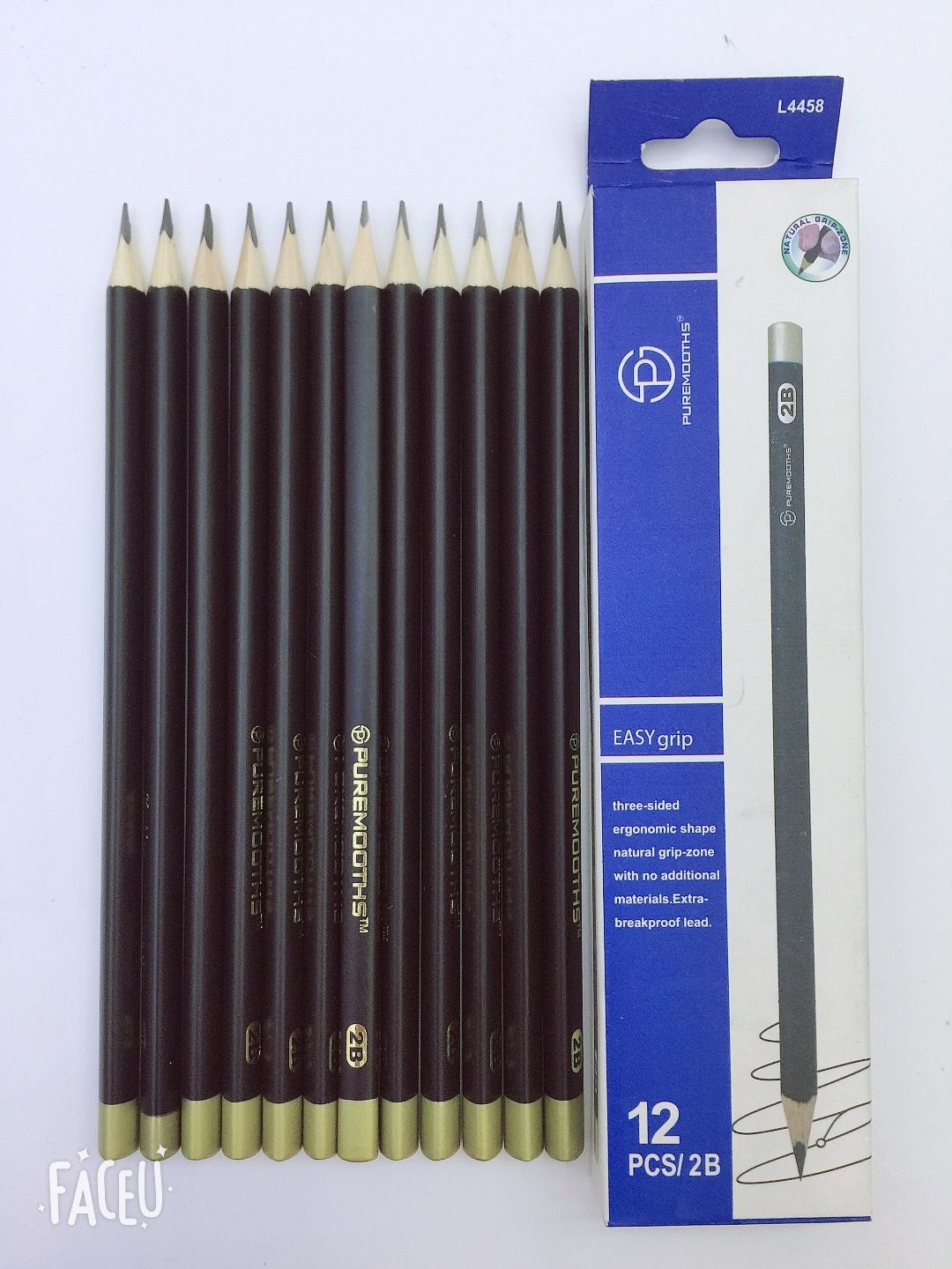 Yiwu Selection P-4458Puremooths triangular rod matte black 2B pencils thumbnail