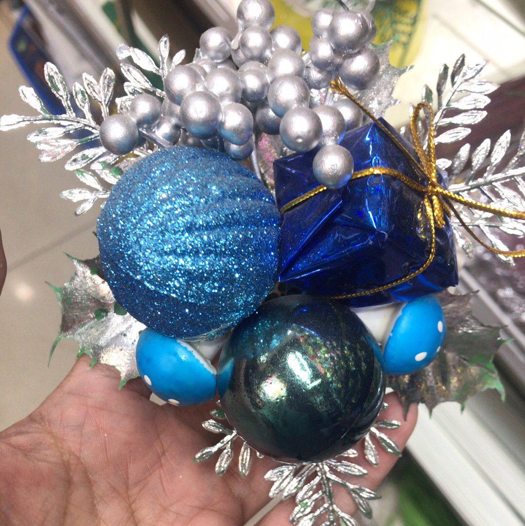 圣诞花2圣诞节装饰节日装扮店铺橱窗挂饰场景布置圣诞树小饰品创意挂件