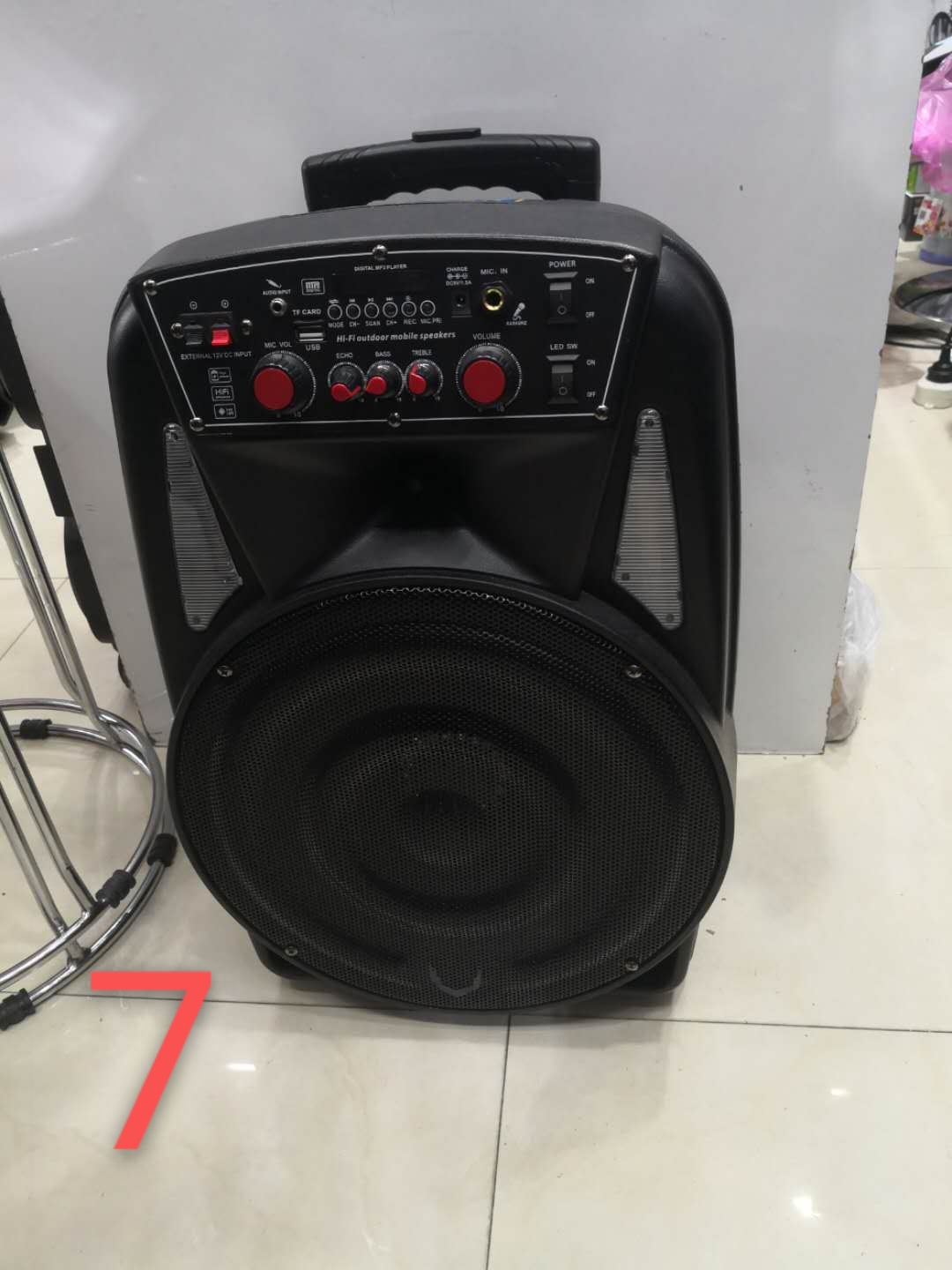 A 12-inch Bluetooth speaker with a pull TAB undefined