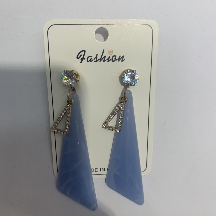 Korean acrylic long blue earrings elegant female earrings thumbnail