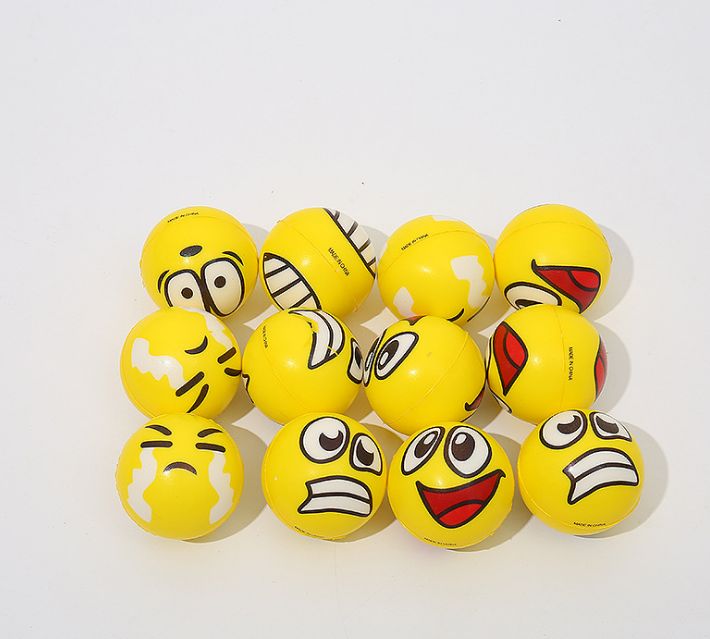The manufacturer customized 63mmPU foaming smiley ball for children to relieve pressure ball PU elastic ball solid sponge ball thumbnail