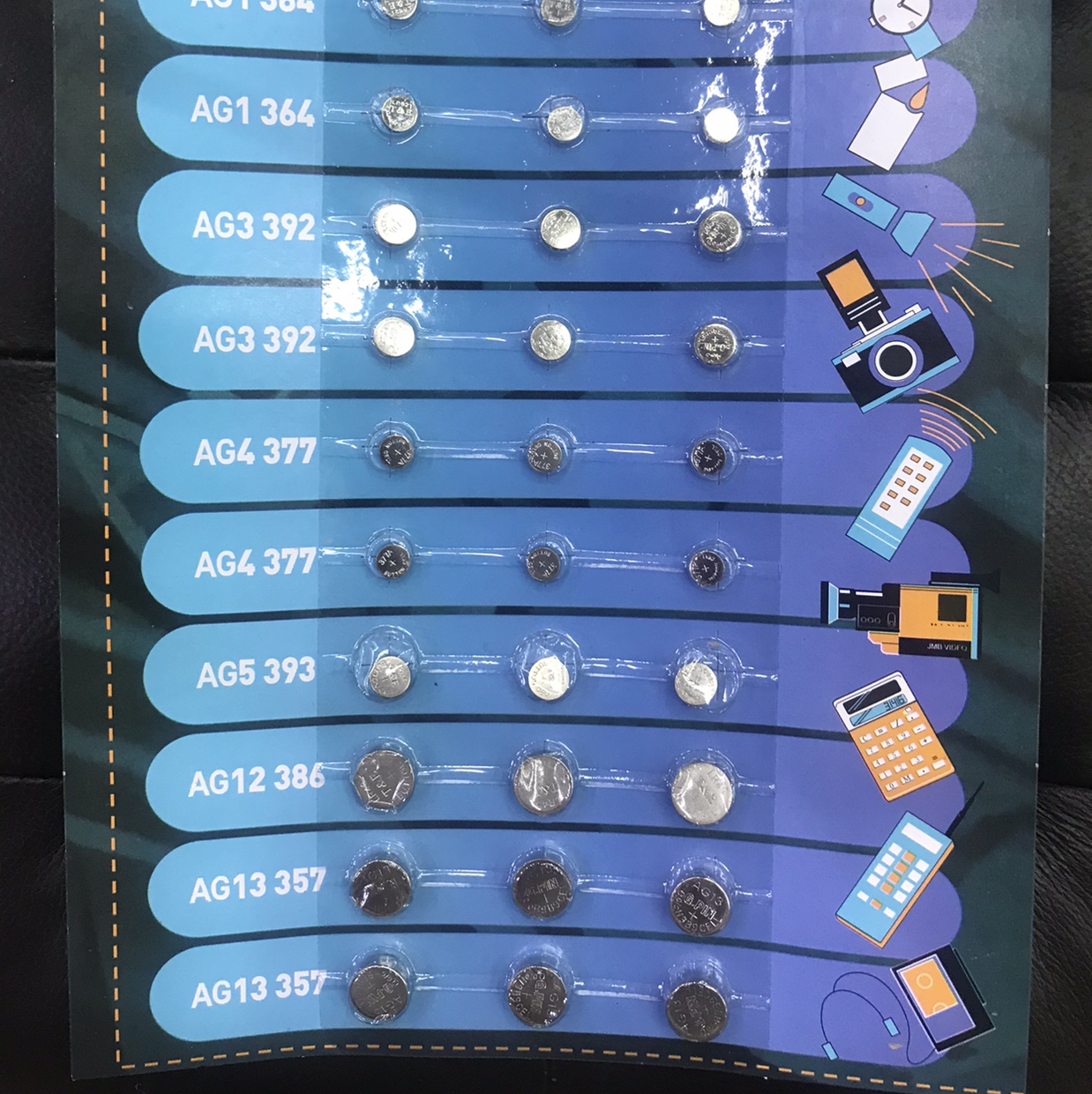 手表电筒，照相机遥控器用的纽扣电池计算机上用电池。