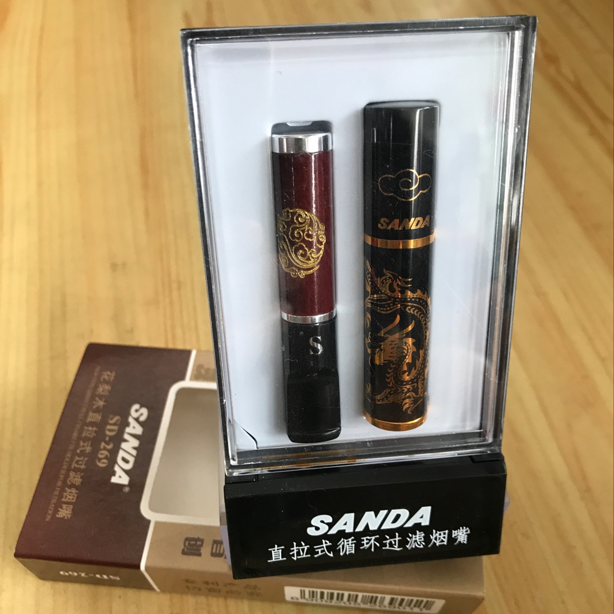 SANDA三达269花梨木直拉式过滤烟咀产品图