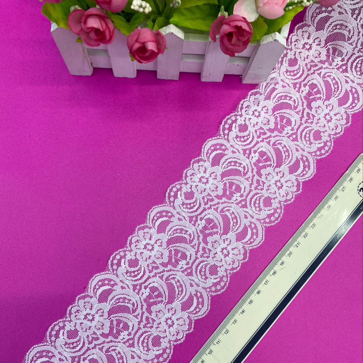 LH0548 (8.5CM width) Lace trim, elastic trim, non-elastic trim, eyelash trim, lace fabric, clothing accessories, new style trim details Picture