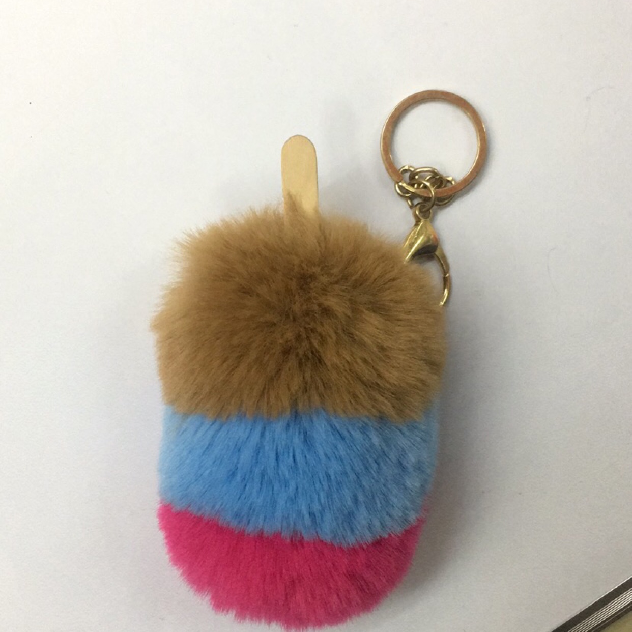皮草冰糕钥匙扣挂件