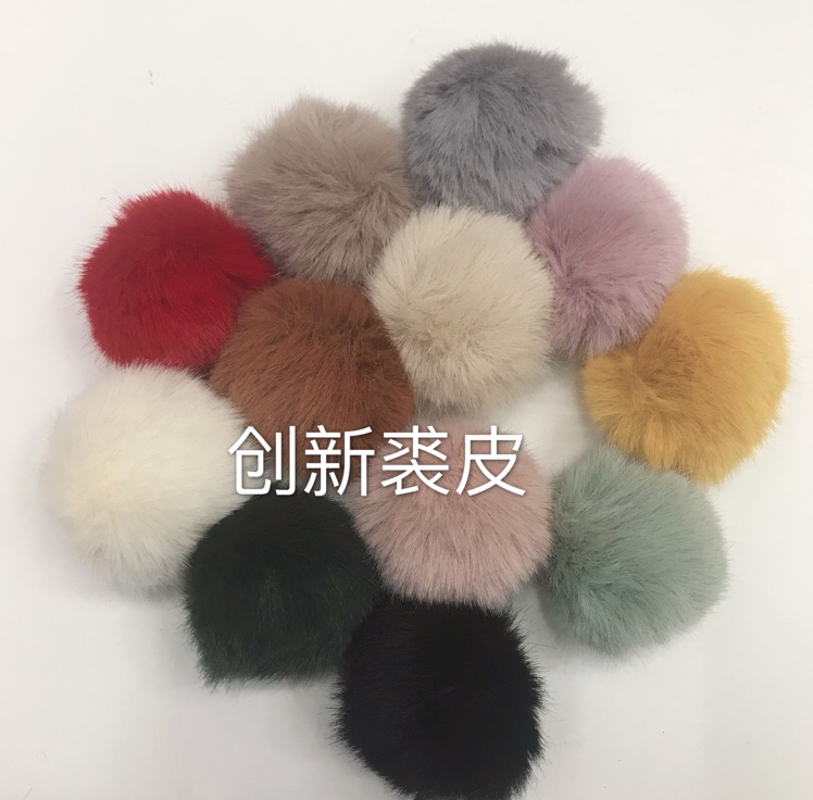厂家直销韩版秋冬款新款手工DIY仿水貂毛球饰品配件服装辅料产品图