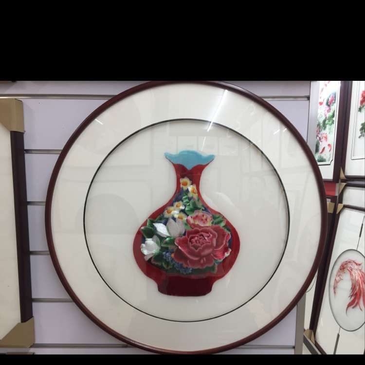 Vases of solid wood frame embroidered decorative painting thumbnail