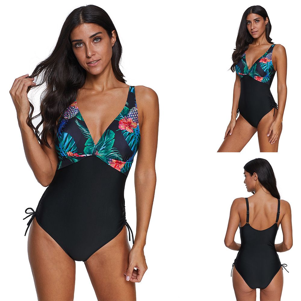 Bikini Foreign Trade New Sexy Ladies Printed One-Piece Swimsuit Nylon Quality Factory Direct Sales
