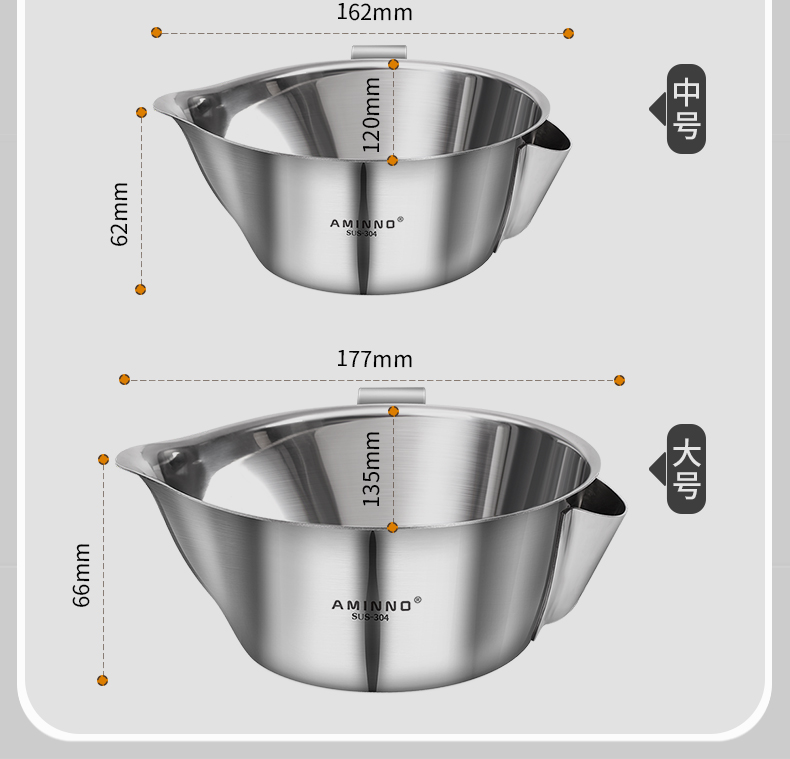 艾美诺厨房304不锈钢油水分离器分油器油格网滤油器隔油碗大号详情图10