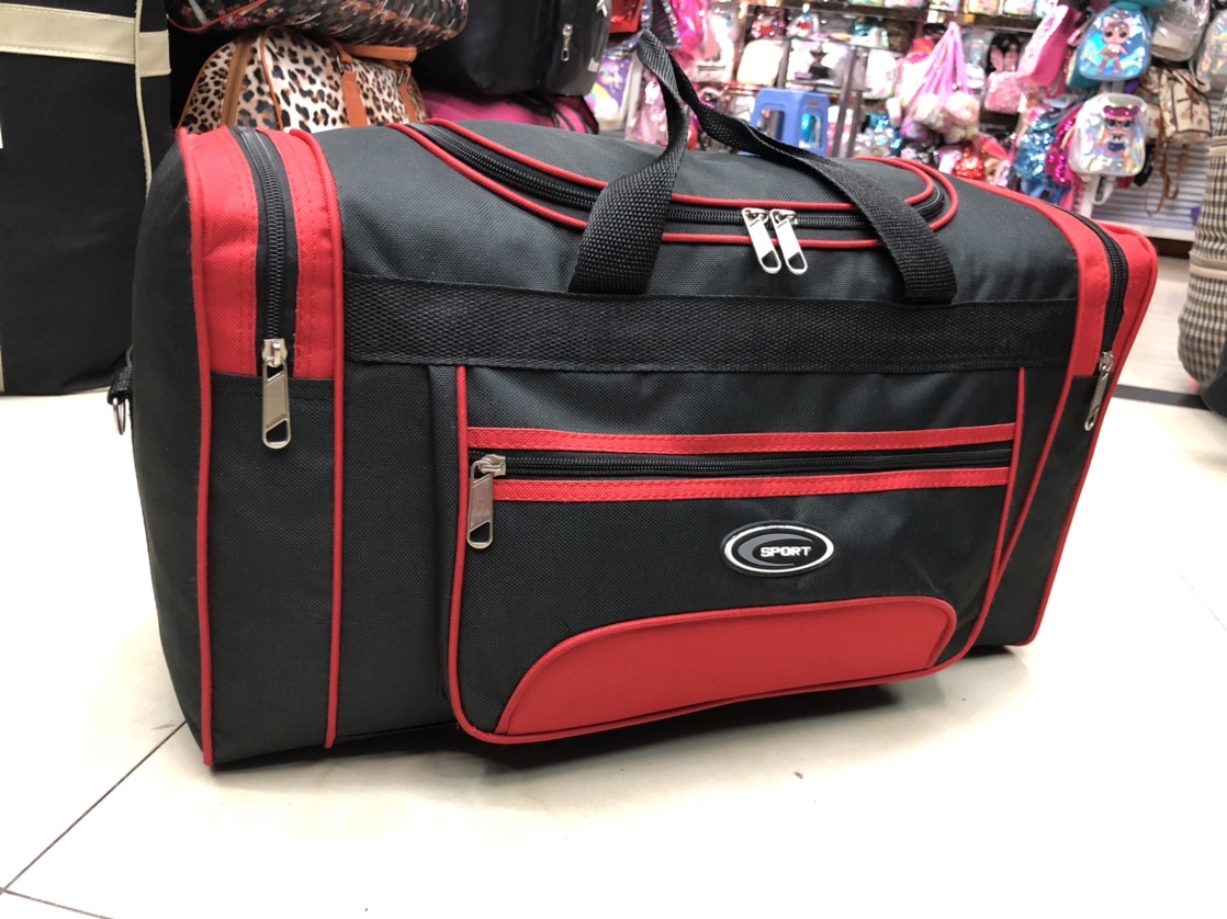 黑红旅行包背包枕头包细节图