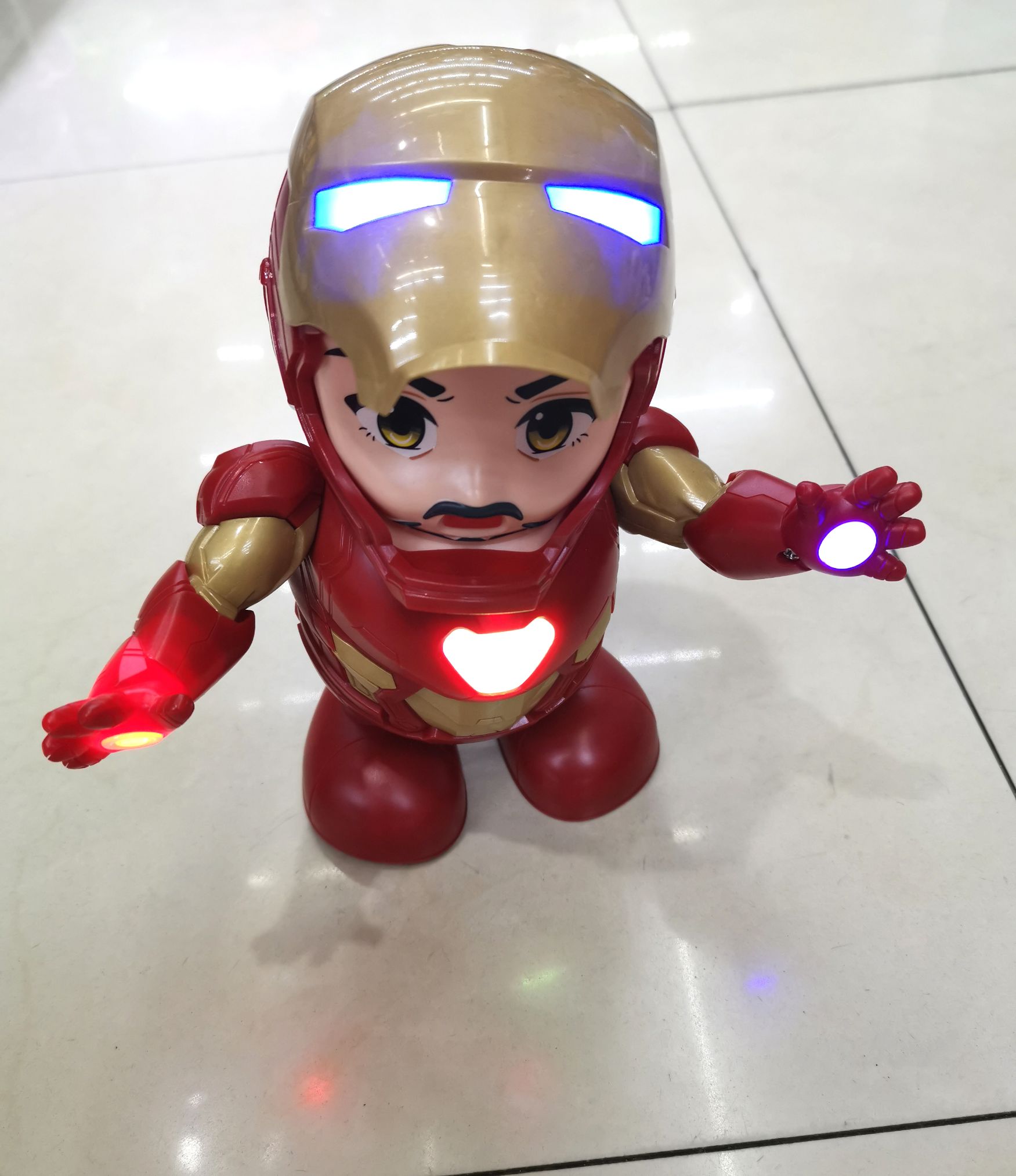 Electric toy dancing robot Dancing Iron Man with Dancing Iron Man Tiktok Specification drawing