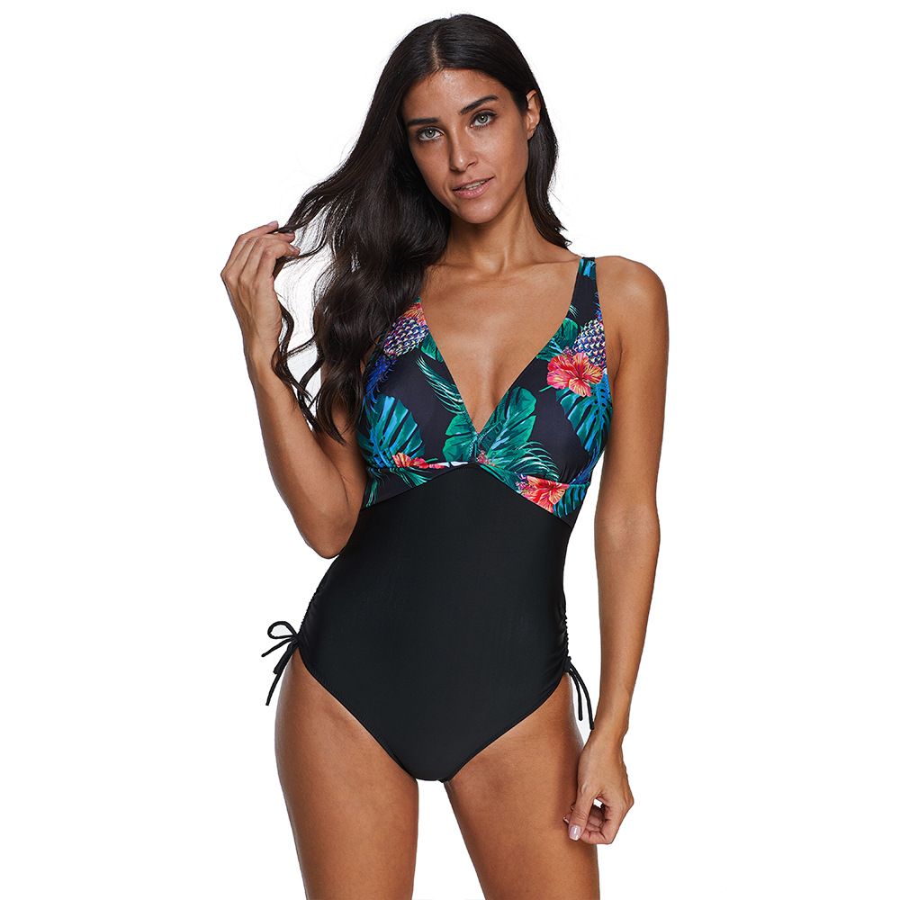 Bikini Foreign Trade New Sexy Ladies Printed One-Piece Swimsuit Nylon Quality Factory Direct Sales details Picture